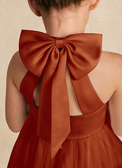 Azazie Bev Flower Girl Dresses Paprika A-Line Convertible Tulle Dress image5
