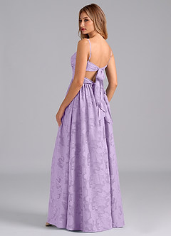 Azazie Zeya Bridesmaid Dresses Lilac A-Line Bow Floral Burnout Dress image1