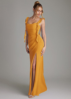 Azazie Jessamine 신부 들러리 드레스 인어 코르셋 쉬폰 바닥 길이 드레스 image6