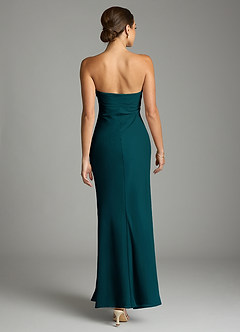 Azazie Saylor Robes de demoiselle d'honneur Robe Sirène en Mousseline de soie Sans bretelles Vert Pin image11