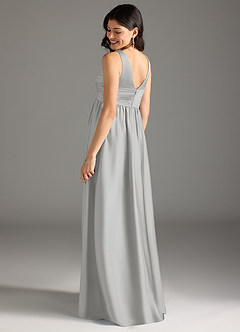 Azazie Yetta Maternity Bridesmaid Dresses A-Line Pleated Stretch Satin Floor-Length Dress image3
