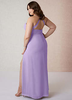 Azazie Manila Bridesmaid Dresses Lilac Sheath V-Neck Chiffon Dress image10
