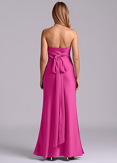 Azazie Ailanie Brudtärnklänningar Klä av Tubklänning i Stretch Satin Axelbandslös Fuchsia image7