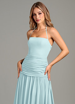 Azazie Vashti Bridesmaid Dresses Sea Glass A-Line Chiffon Dress image6