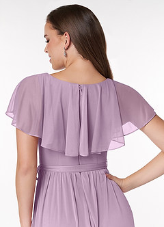 Azazie Jael Bridesmaid Dresses Wisteria A-Line V-Neck Mesh Dress image6