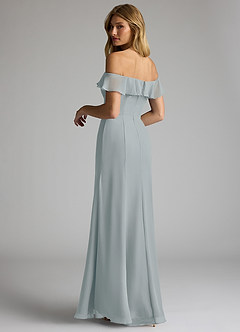 Azazie Sophie Bridesmaid Dresses Dolphin Grey A-Line Off the Shoulder Chiffon Convertible Dress image5
