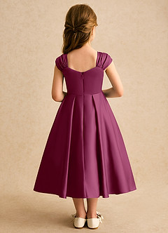 Azazie Yosemite Robe Demoiselle D'honneur Fillette Robe Princesse en Mat Satiné Encolure en Forme de Cœur Mûre image2