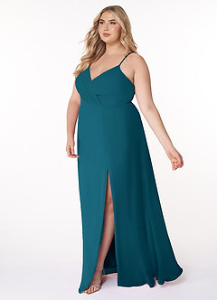Azazie Everleigh Bridesmaid Dresses Ink Blue A-Line Sweetheart Pleated Chiffon Dress image11