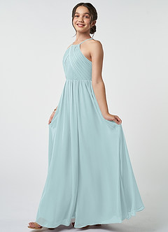 Azazie Leighton Junior Mist A-Line Pleated Chiffon Dress image4
