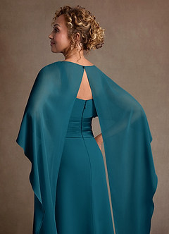 Azazie Marilla Mother of the Bride Dresses Ink Blue A-Line Pleated Chiffon Dress image7