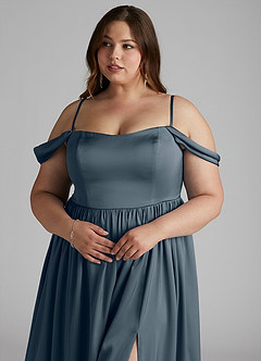 Azazie Morana Bridesmaid Dresses Twilight A-Line Off the Shoulder Stretch Satin Convertible Dress image15