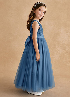 Azazie Cinna Flower Girl Dresses Twilight A-Line Lace Tulle Dress image4