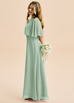 Azazie Maris Junior Abito A-Line in Chiffon Agave image3