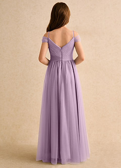 Azazie Yuna Girls Formal Abiti da Ragazza di Fiori Abito A-Line in Tulle Spalle Scoperte Glicine image2