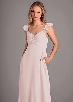 Azazie Kaylyn Bridesmaid Dresses Rose Petal A-Line Ruched Chiffon Dress image2