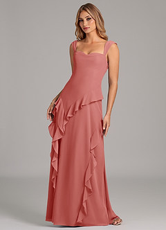 Azazie Sloane Bridesmaid Dresses Antique Rose A-Line Sweetheart Neckline Chiffon Dress image6