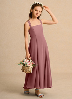 Azazie Tater Junior Formal Flower Girl Klänningar Klä A-Line i Chiffong Plisserad image3