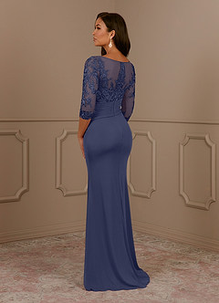 Azazie Fatemah Mother of the Bride Dresses Stormy Mermaid Scoop Lace Lace Dress image3