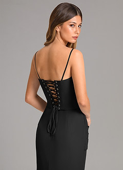 Azazie Sorrel Bridesmaid Dresses Black Mermaid Corset Chiffon Dress image7