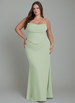 Azazie Sorrel Bridesmaid Dresses Dusty Sage Mermaid Corset Chiffon Dress image16