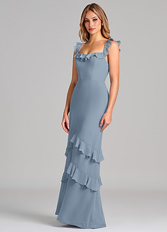 Azazie Marilynn Suknie dla druhen Syrena Zza ramienia Szyfon Do ziemi Sukienka image7