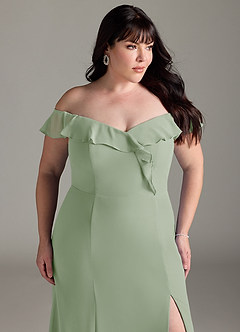 Azazie Sophie Bridesmaid Dresses Dusty Sage A-Line Off the Shoulder Chiffon Convertible Dress image11