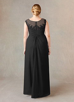 Azazie Endora Mother of the Bride Dresses Black A-Line Scoop Lace Chiffon Dress image7