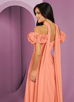 Barbie ♥ Azazie Bridesmaid Dresses Sunset A-Line Off the Shoulder Chiffon Convertible Dress image7