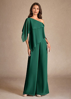 Azazie Halima vestidos de madre de la novia Vestido de Esmeralda de Gasa de Mono/Traje de pantalón con Corte Lateral image5