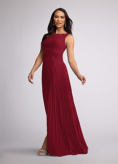 Azazie Galvan Mother of the Bride Dresses Burgundy A-Line Sequins Chiffon Dress image2