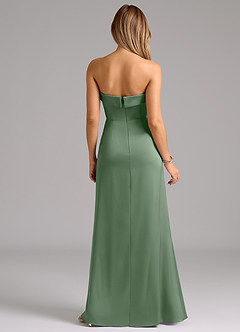 Azazie Aretha Bridesmaid Dresses Matcha A-Line Strapless Stretch Satin Convertible Dress image7