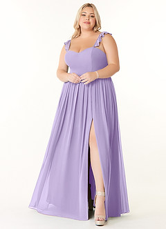 Azazie Metz Bridesmaid Dresses Lilac A-Line Sweetheart Ruched Chiffon Dress image7