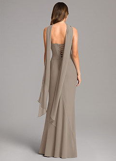 Azazie Sorrel Bridesmaid Dresses Taupe Mermaid Corset Chiffon Dress image5