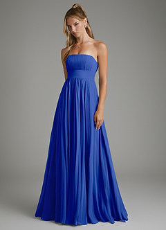 Azazie Ari Jurken voor bruidsmeisjes Jurk van Chiffon met A-lijn Strapless Koningsblauw image5