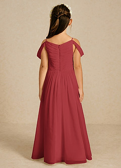 Azazie Chelle Flower Girl Dresses Rust A-Line Pleated Chiffon Dress image2