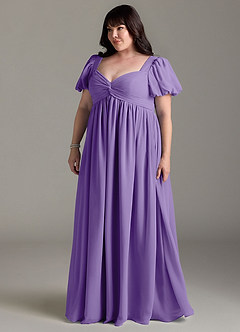 Azazie Madisynn Maternity Bridesmaid Dresses Bow Chiffon Floor-Length Dress image8