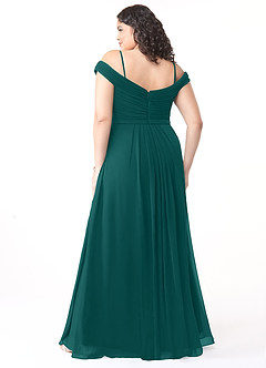 Azazie Audrianna Bridesmaid Dresses Peacock A-Line Off-The-Shoulder Gathered Chiffon Convertible Dress image8
