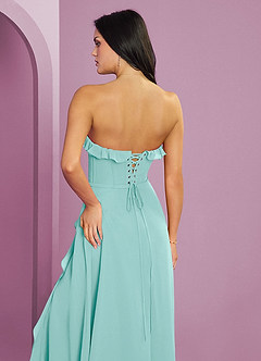 Barbie ♥ Azazie Bridesmaid Dresses Aqua A-Line Sweetheart Neckline Chiffon Dress image7