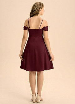 Azazie Anselie Junior Klä av A-Line i Stretch Satin Plisserad image2