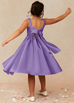 Azazie Cutie Pie Flower Girl Dresses Tahiti A-Line Pleated Matte Satin Dress image2