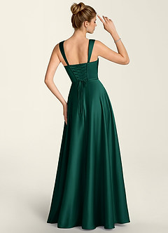 Margot Cazador Verde Vestido de corte A con corsé de satén image2