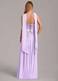 Azazie Cadence Bridesmaid Dresses Lilac A-Line Corset Stretch Satin Convertible Dress image4