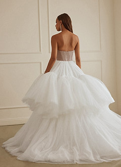 Christian Siriano Bridal for Azazie 2007 Robes de mariée Robe Princesse en Tulle Paillettes Blanc Diamant Moka image4