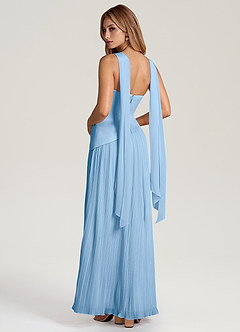 Azazie Tierney Bridesmaid Dresses Powder Blue A-Line Strapless Chiffon Convertible Dress image4