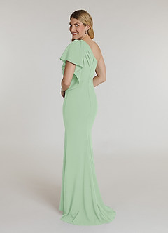 Azazie Pia Mère de la mariée Robes Robe Sirène en Crêpe Élastique Plissée Vert Sauge image4