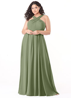 Azazie Dixie Bridesmaid Dresses Pistachio A-Line Halter Pleated Chiffon Dress image7