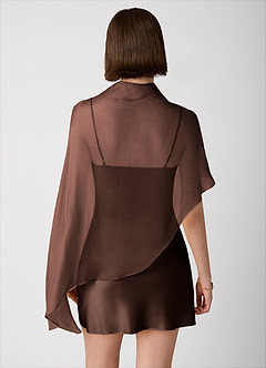 Crystle Espresso 100% Washable Silk Mini Dress image5