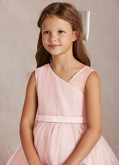 Azazie Lottie Final Sale Agave A-Line One Shoulder Satin Dress image2