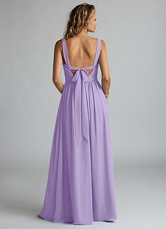 Azazie Aziza Bridesmaid Dresses Lilac A-Line V-Neck Pleated Chiffon Dress image4