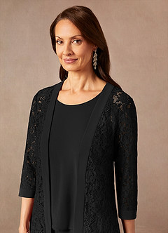 Azazie Mamrie Abiti per la Madre della Sposa Abito Tuta Pantaloni in Pizzo Nero image7